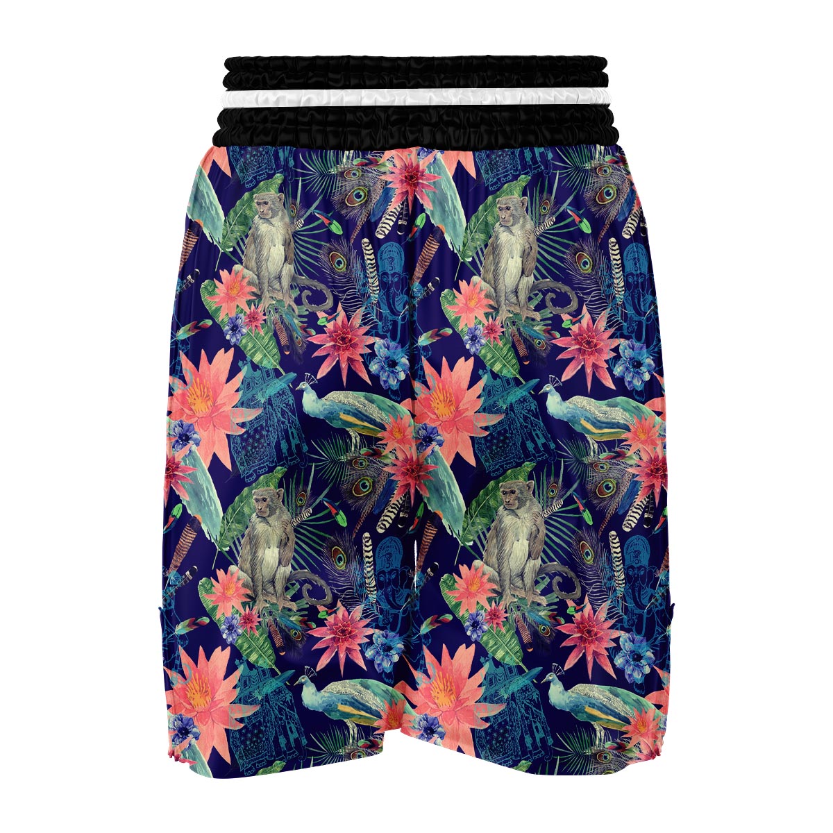 Tropical Monkey Print Pattern Boxing Shorts-grizzshop