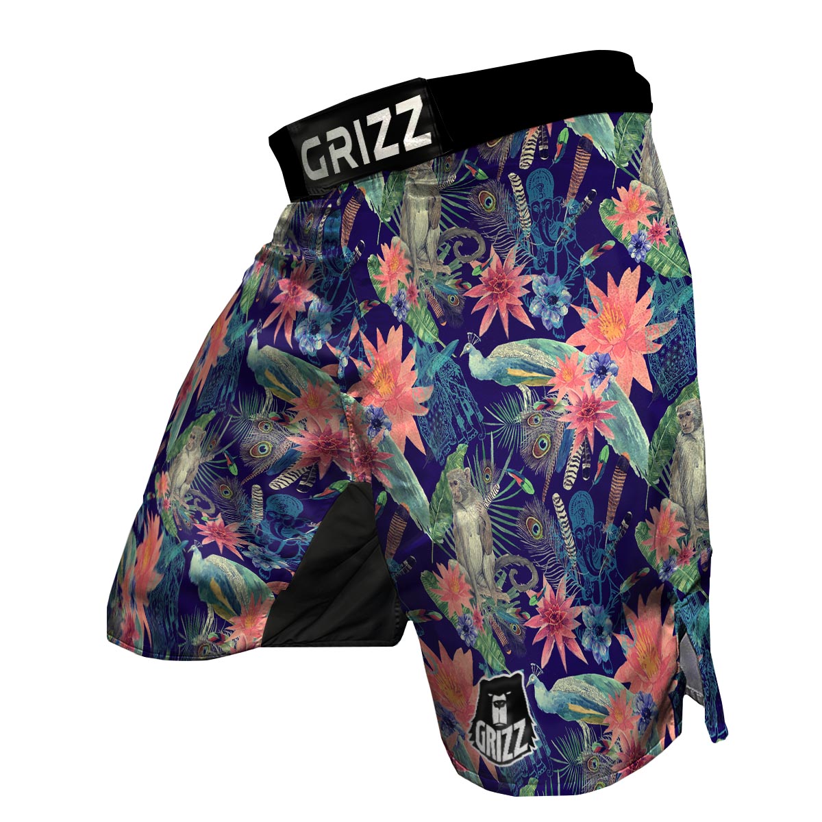 Tropical Monkey Print Pattern MMA Shorts-grizzshop