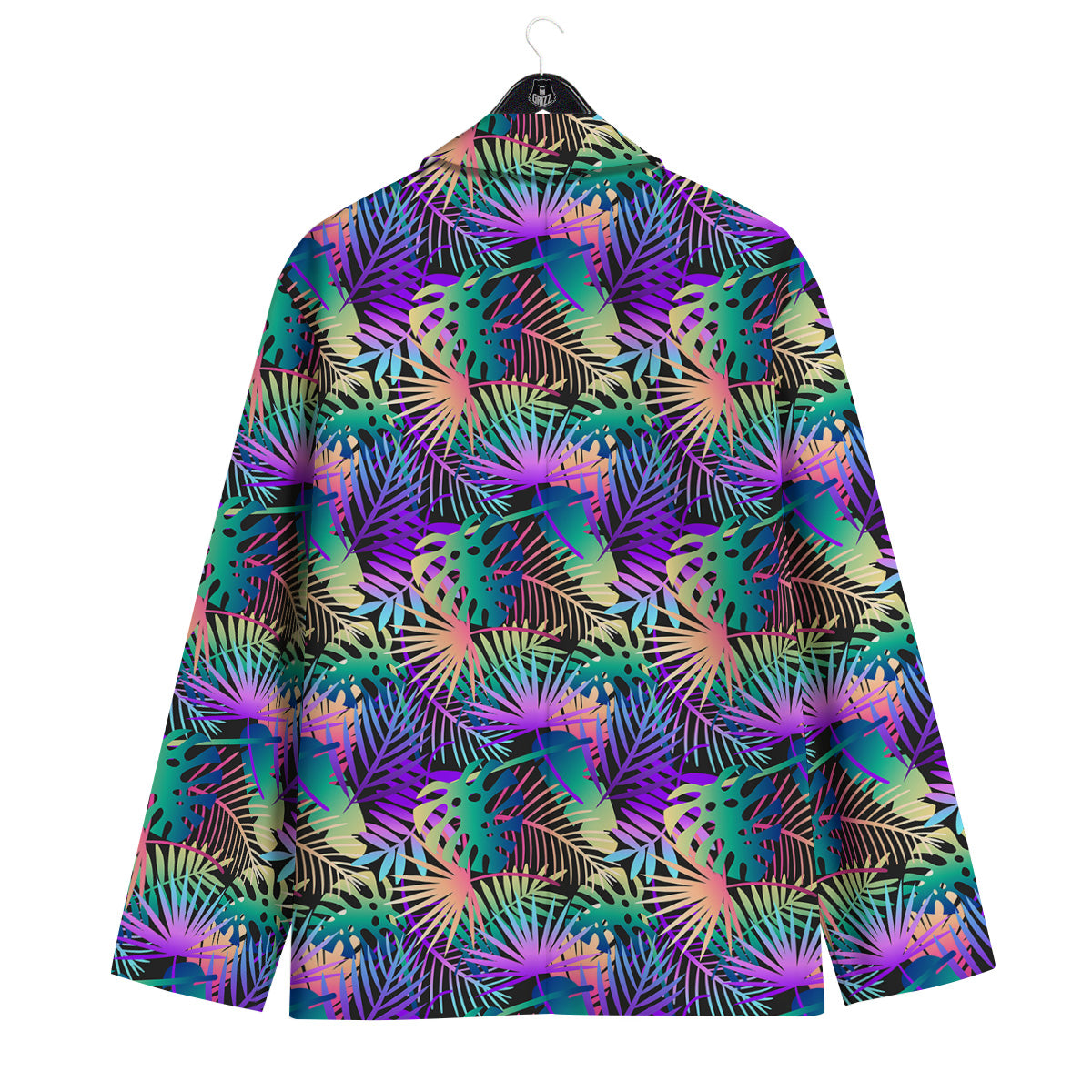 Tropical Neon Color And Palm Leaves Print Pattern Men's Sport Coat-grizzshop