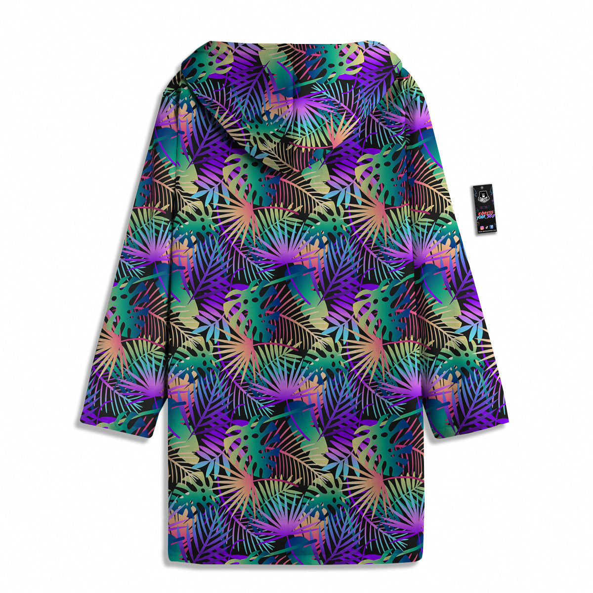 Tropical Neon Color And Palm Leaves Print Pattern Men's Windbreaker Jacket-grizzshop