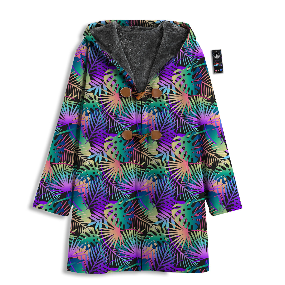 Tropical Neon Color And Palm Leaves Print Pattern Men's Windbreaker Jacket-grizzshop