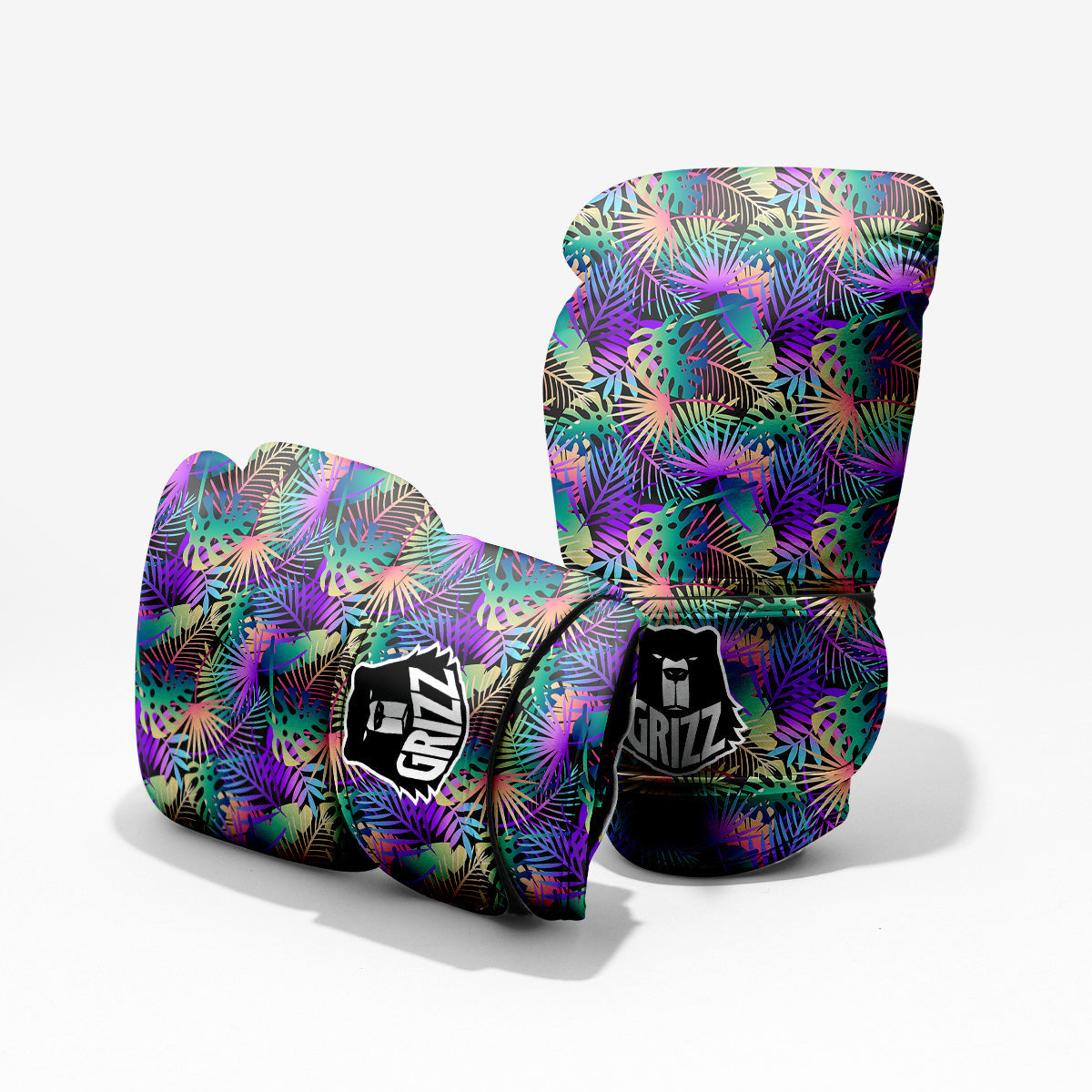 Tropical Neon Color And Palm Leaves Print Pattern Pro Boxing Glove