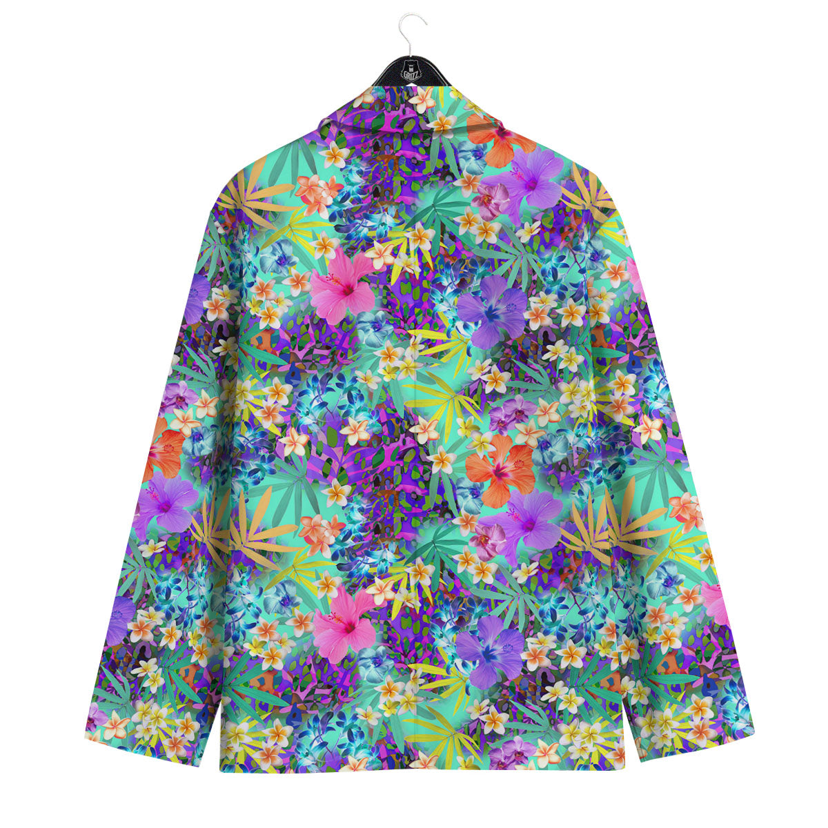 Tropical Neon Hibiscus Print Pattern Men's Sport Coat-grizzshop