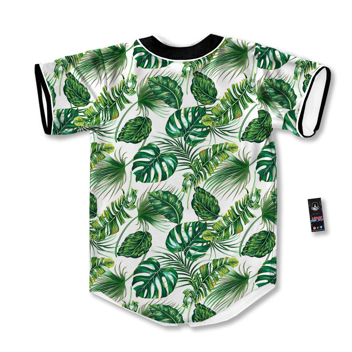 Tropical Palm Hawaiian Print Pattern Baseball Jersey-grizzshop