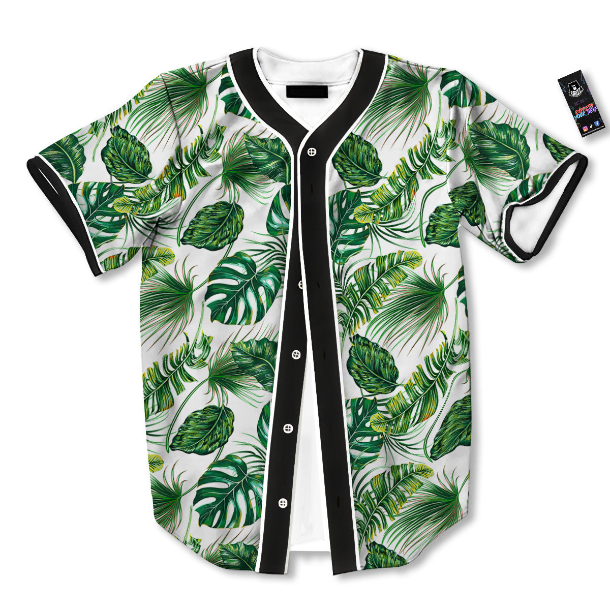 Tropical Palm Hawaiian Print Pattern Baseball Jersey-grizzshop