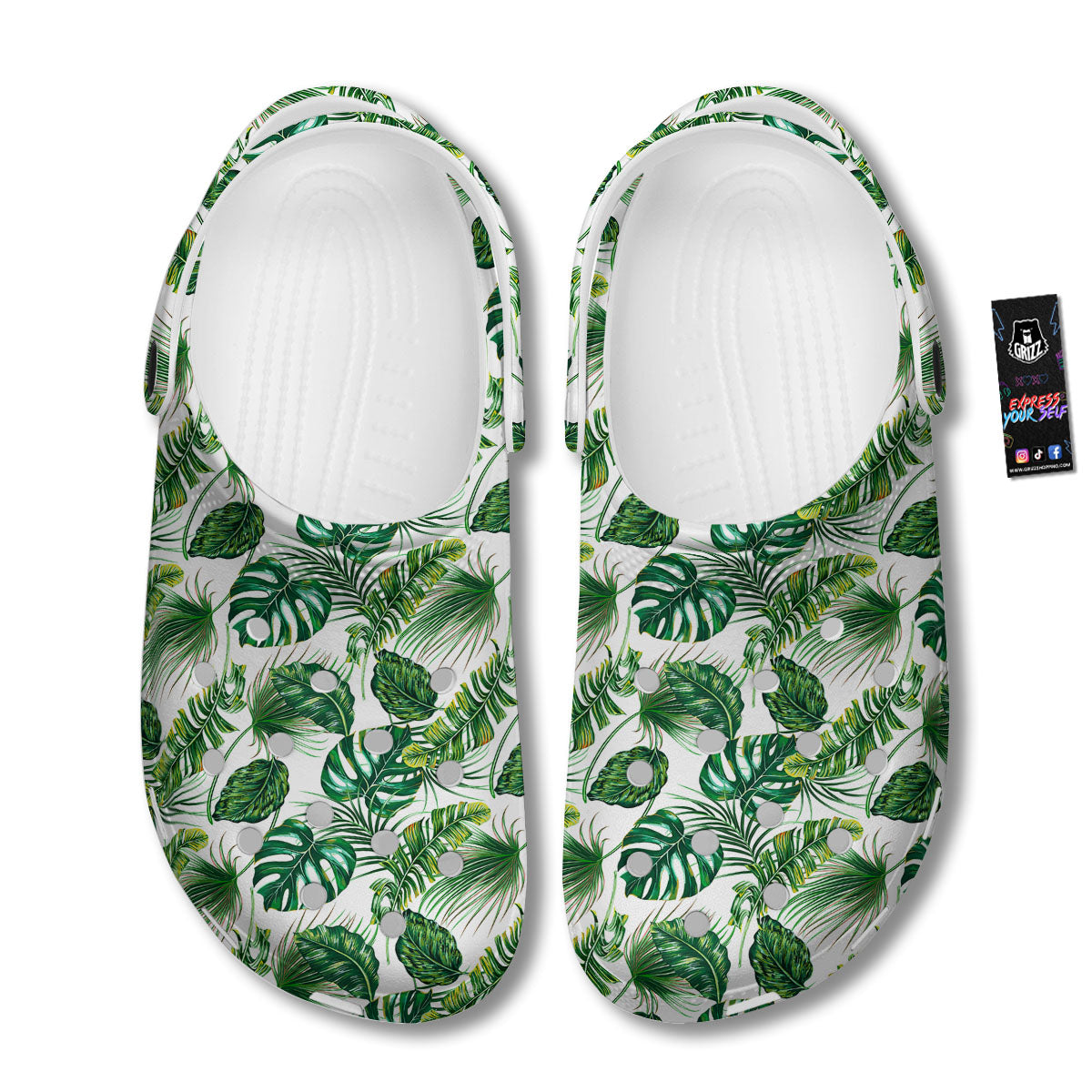 Tropical Palm Hawaiian Print Pattern Clog-grizzshop