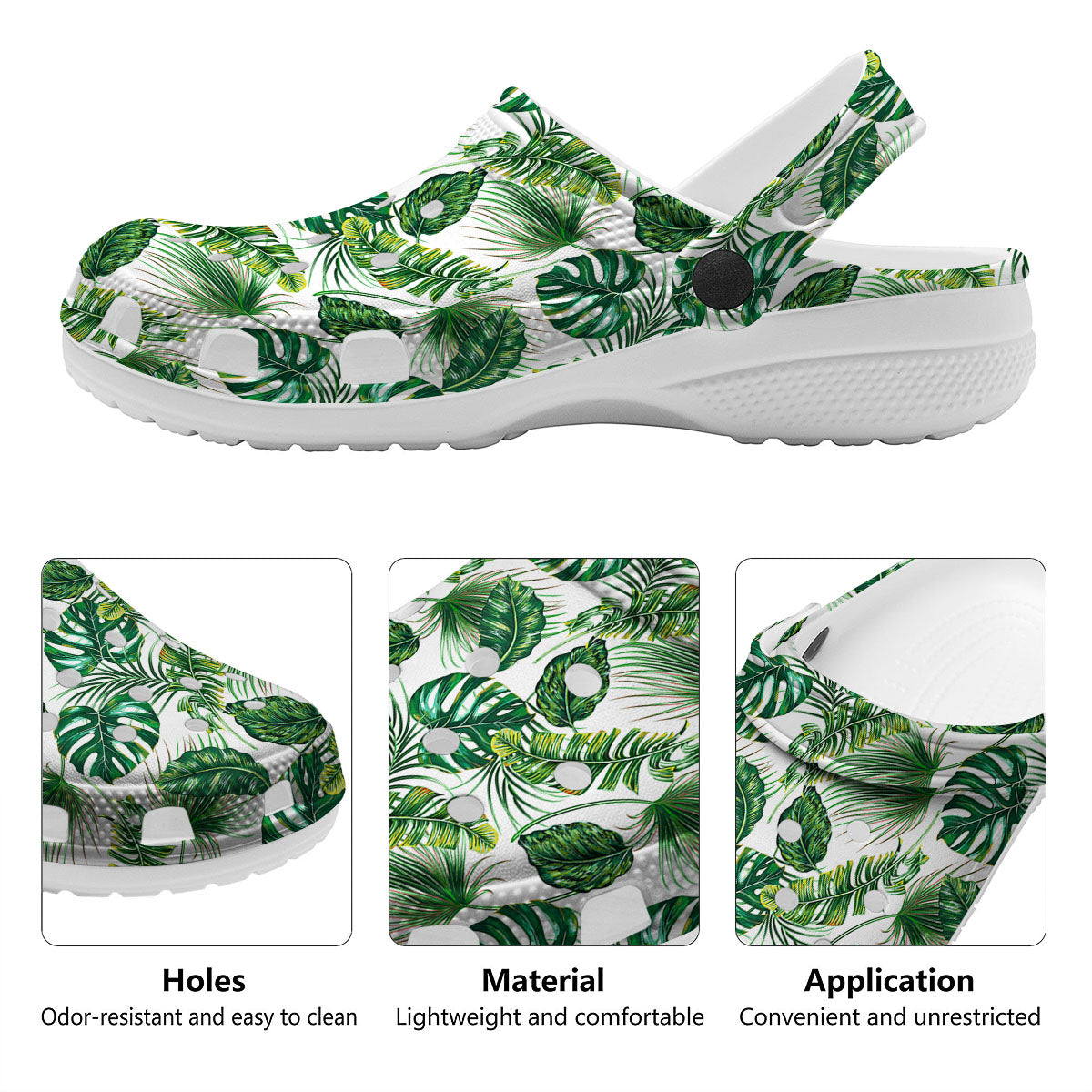 Tropical Palm Hawaiian Print Pattern Clog-grizzshop