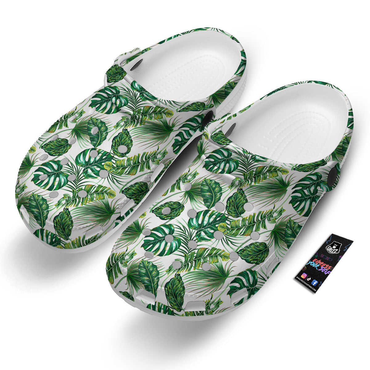 Tropical Palm Hawaiian Print Pattern Clog-grizzshop