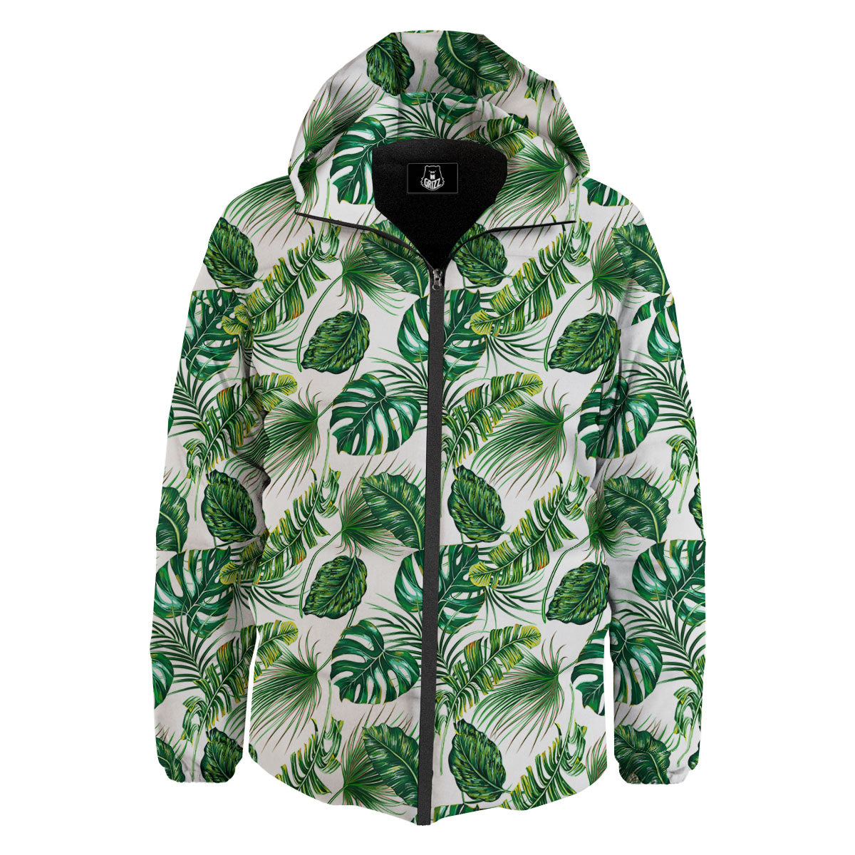 Tropical Palm Hawaiian Print Pattern Down Jacket-grizzshop