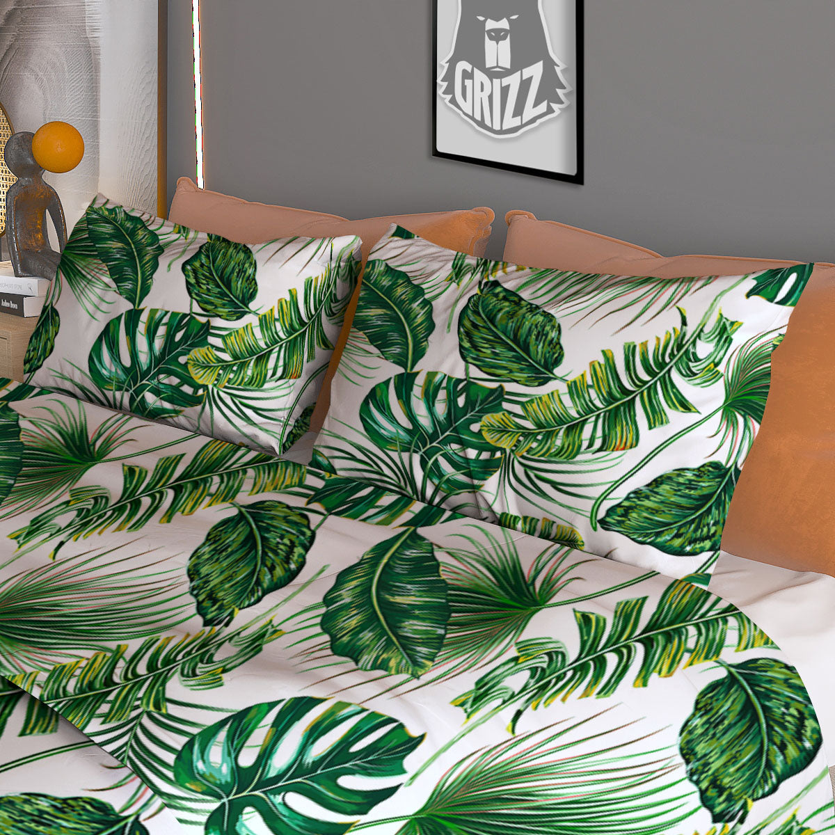 Tropical Palm Hawaiian Print Pattern Duvet Cover Bedding Set