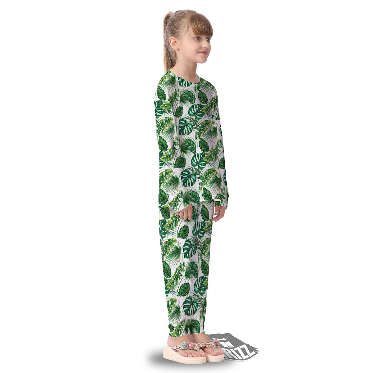 Tropical Palm Hawaiian Print Pattern Kid's Pajamas-grizzshop