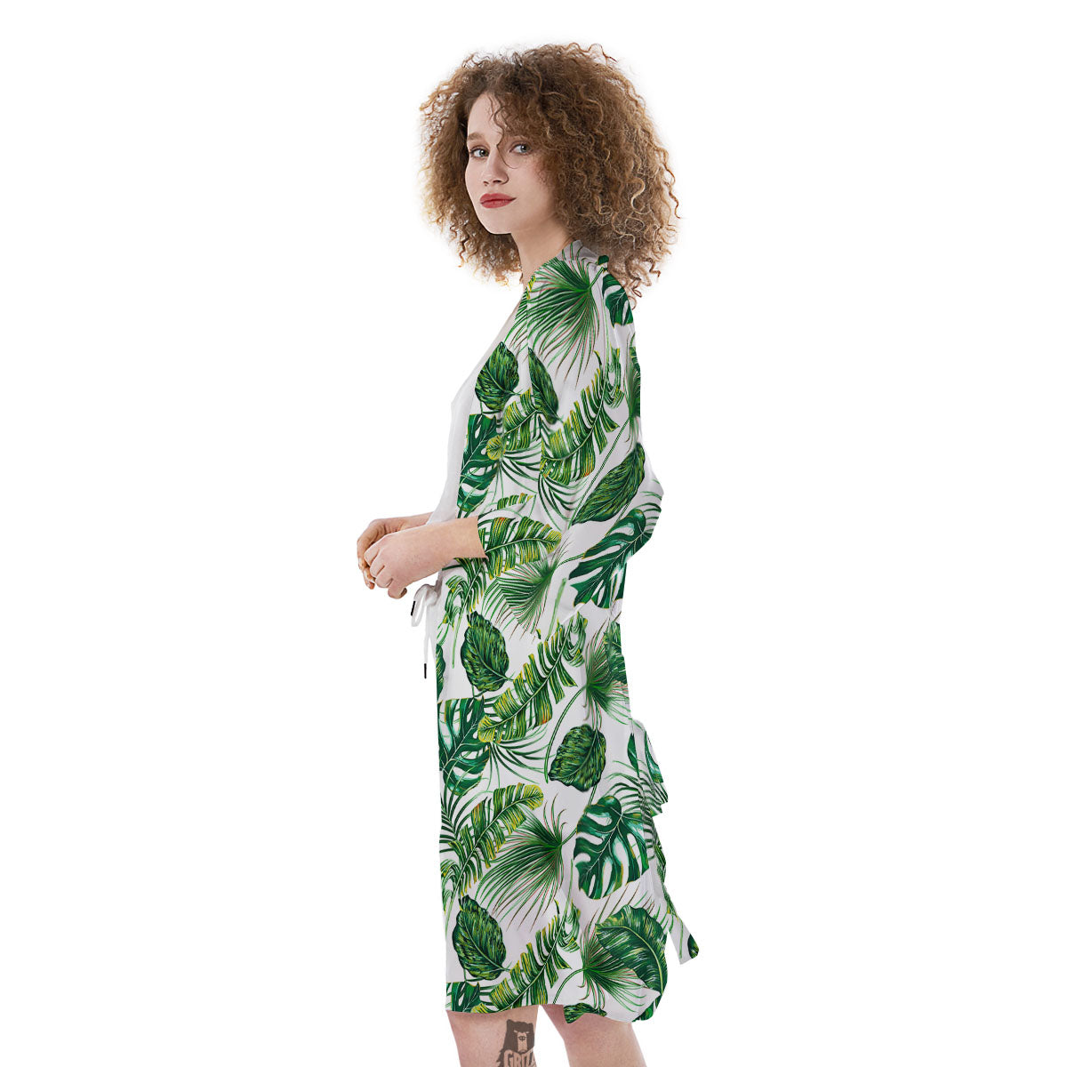 Tropical Palm Hawaiian Print Pattern Kimono-grizzshop