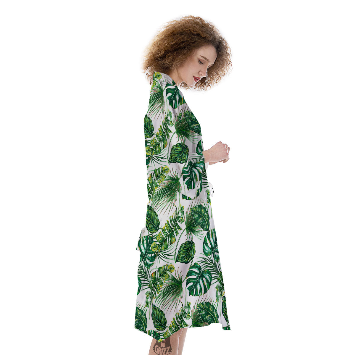 Tropical Palm Hawaiian Print Pattern Kimono-grizzshop