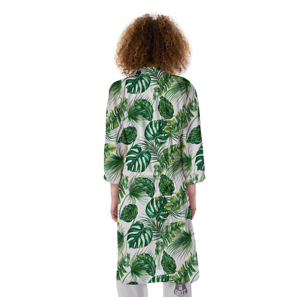 Tropical Palm Hawaiian Print Pattern Kimono-grizzshop