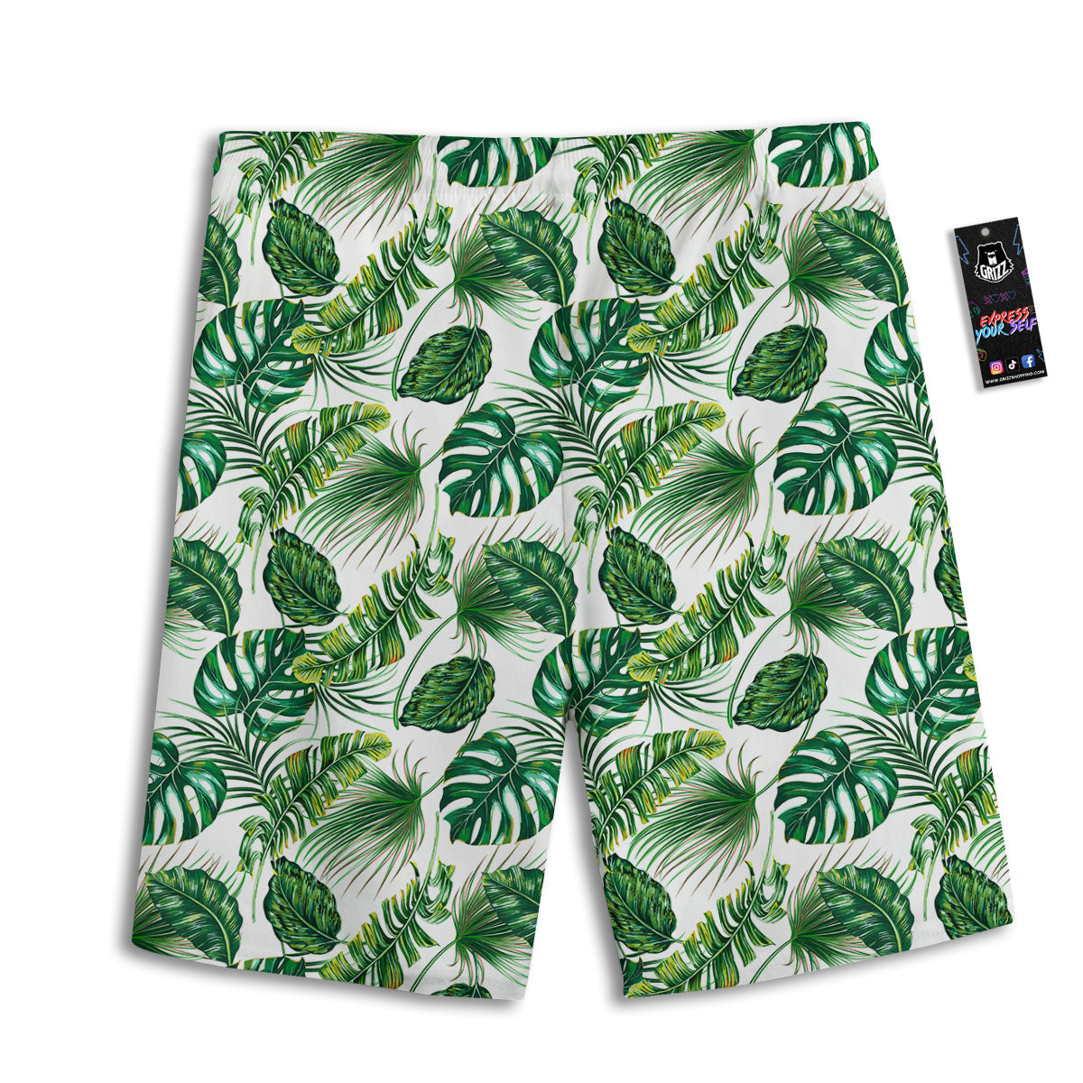 Tropical Palm Hawaiian Print Pattern Men's Athletic Shorts