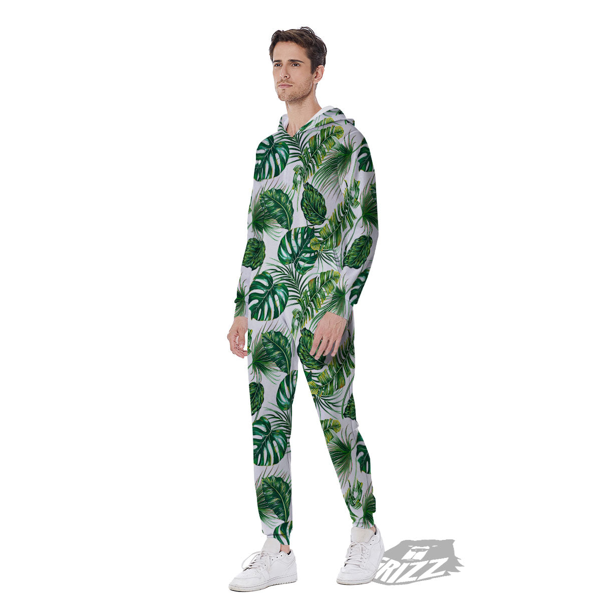 Tropical Palm Hawaiian Print Pattern Men's Jumpsuit-grizzshop