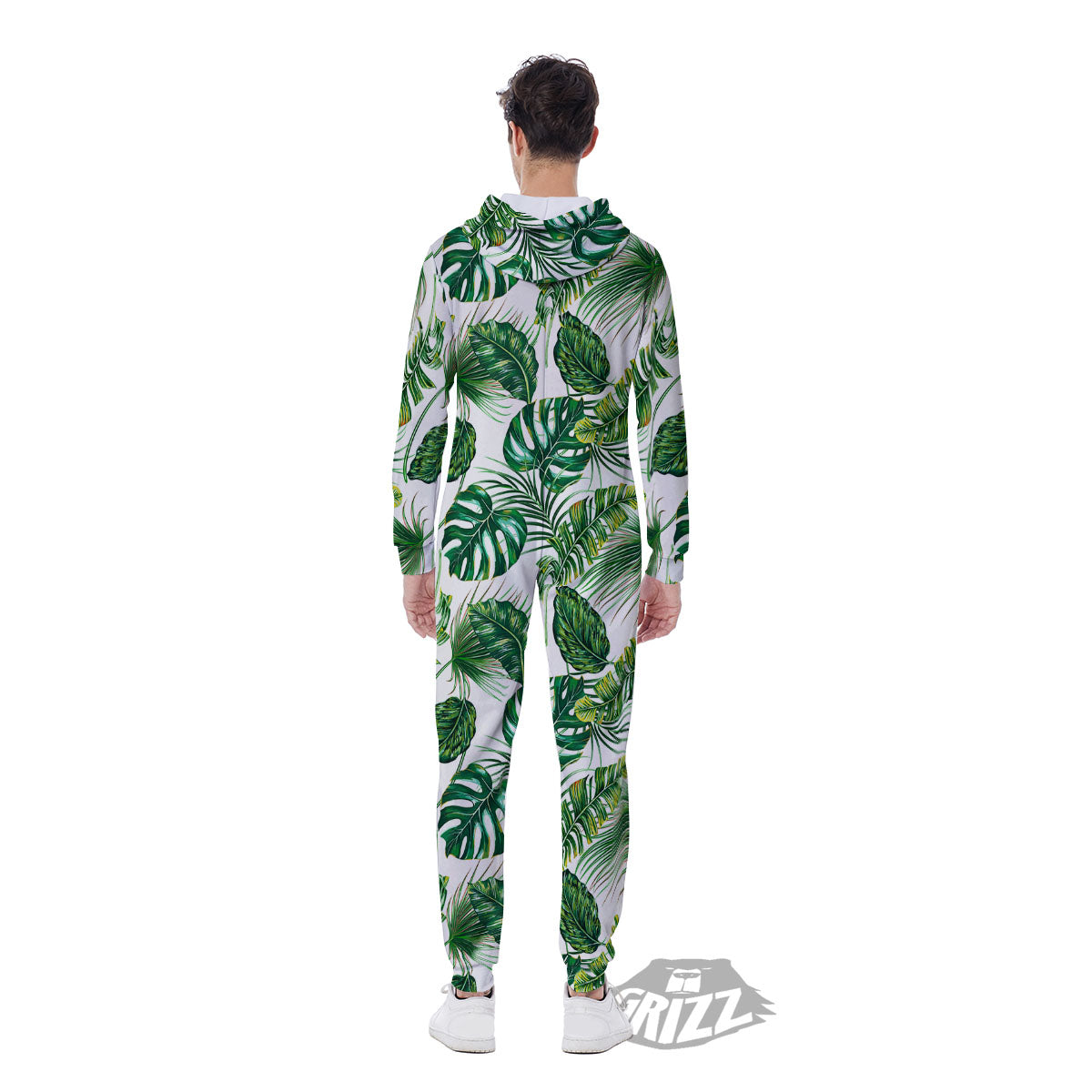 Tropical Palm Hawaiian Print Pattern Men's Jumpsuit-grizzshop