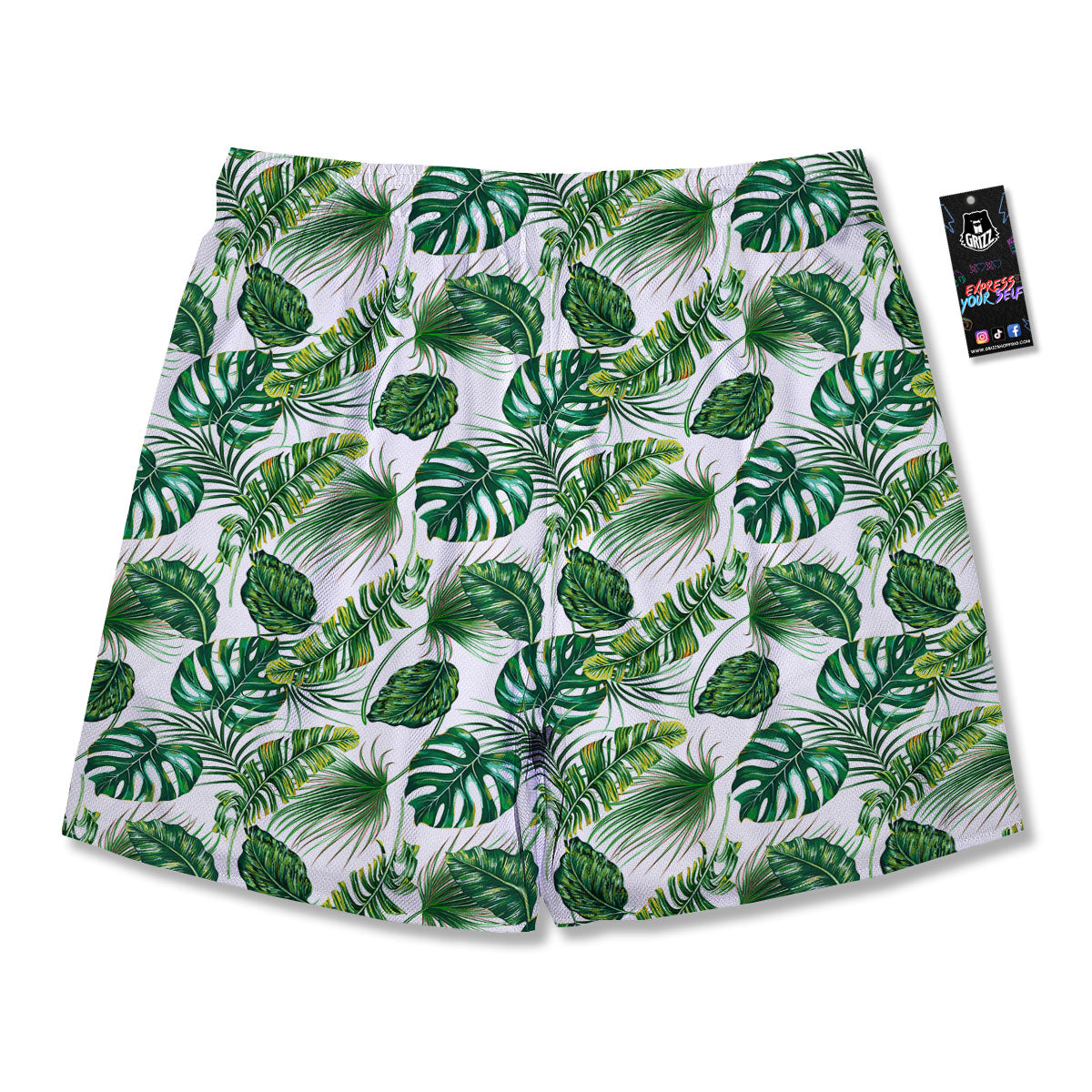 Tropical Palm Hawaiian Print Pattern Men's Running Shorts-grizzshop
