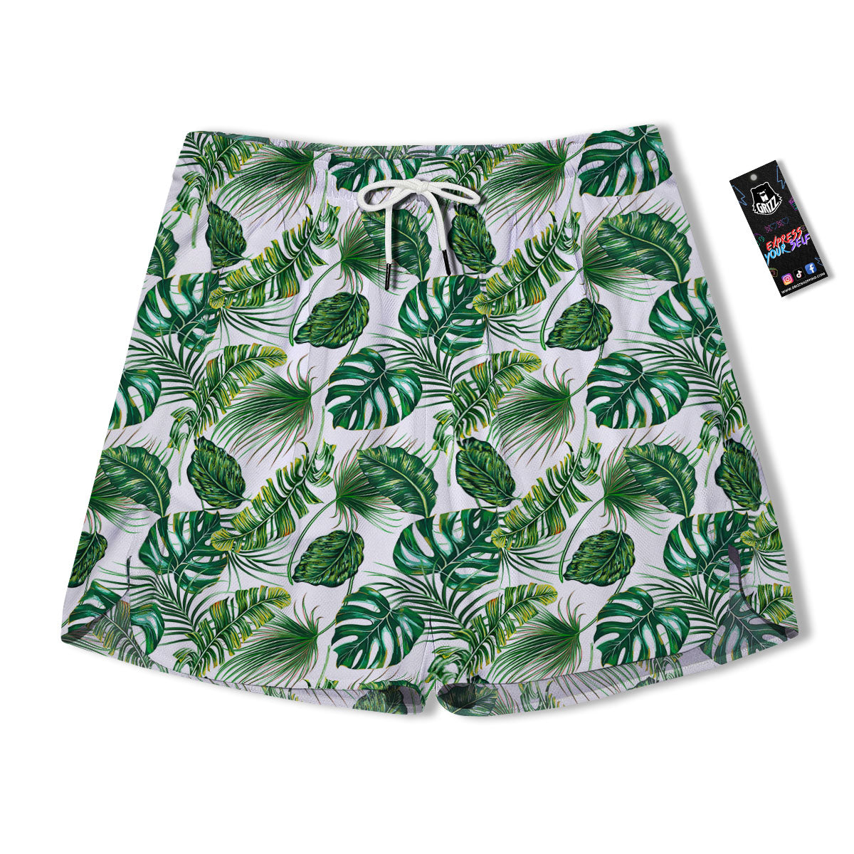 Tropical Palm Hawaiian Print Pattern Men's Running Shorts-grizzshop