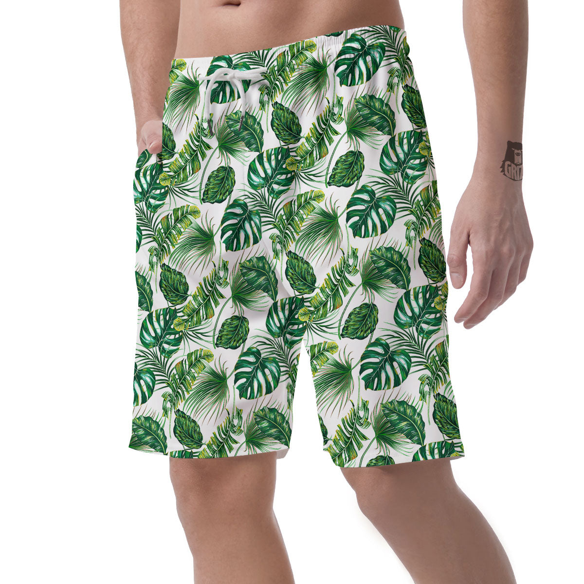 Tropical Palm Hawaiian Print Pattern Men's Shorts-grizzshop
