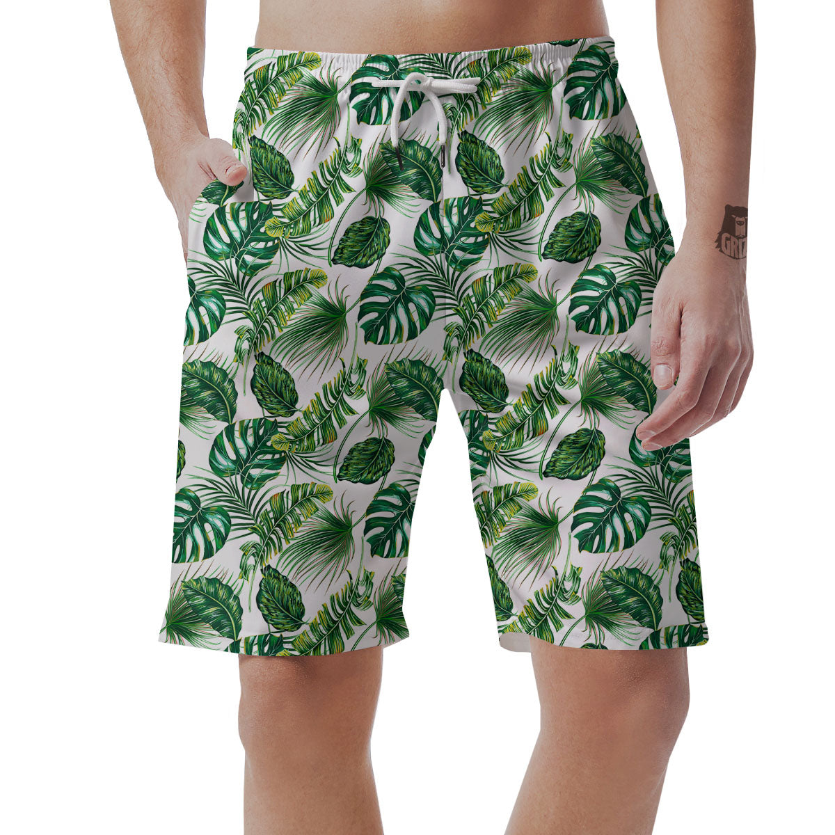 Tropical Palm Hawaiian Print Pattern Men's Shorts-grizzshop