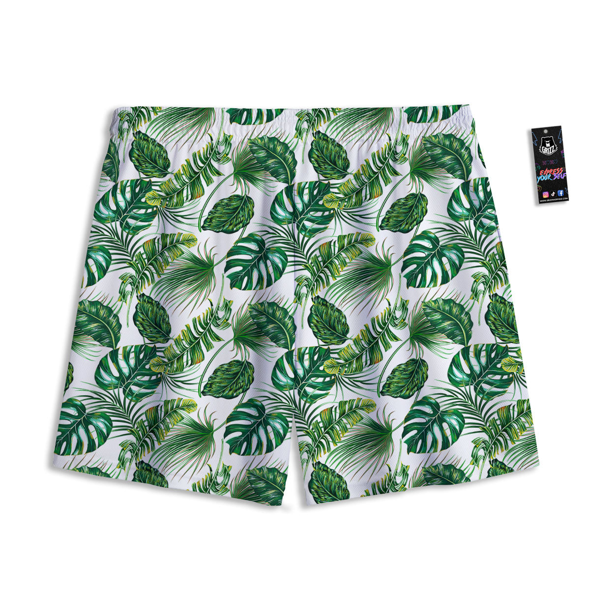 Tropical Palm Hawaiian Print Pattern Mesh Shorts