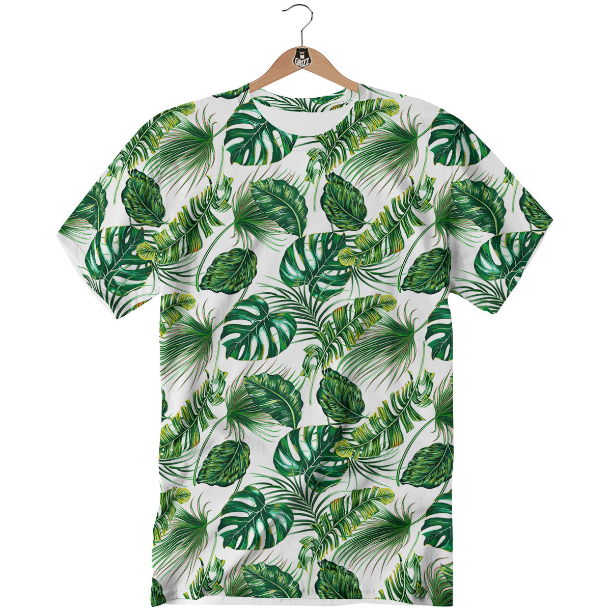 Tropical Palm Hawaiian Print Pattern T-Shirt-grizzshop
