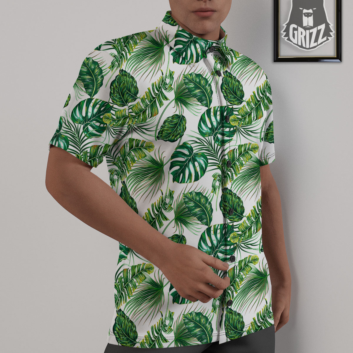 Tropical Palm Hawaiian Print Pattern Untucked Shirts-grizzshop