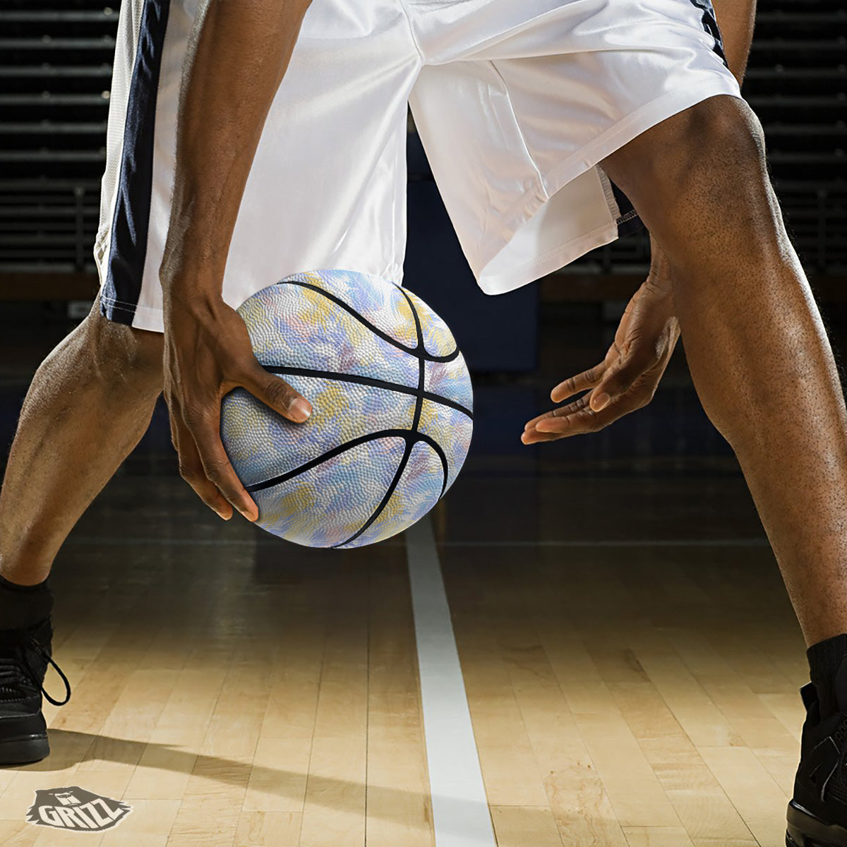 Tropical Palm Leaf Pastel Print Pattern Basketball-grizzshop