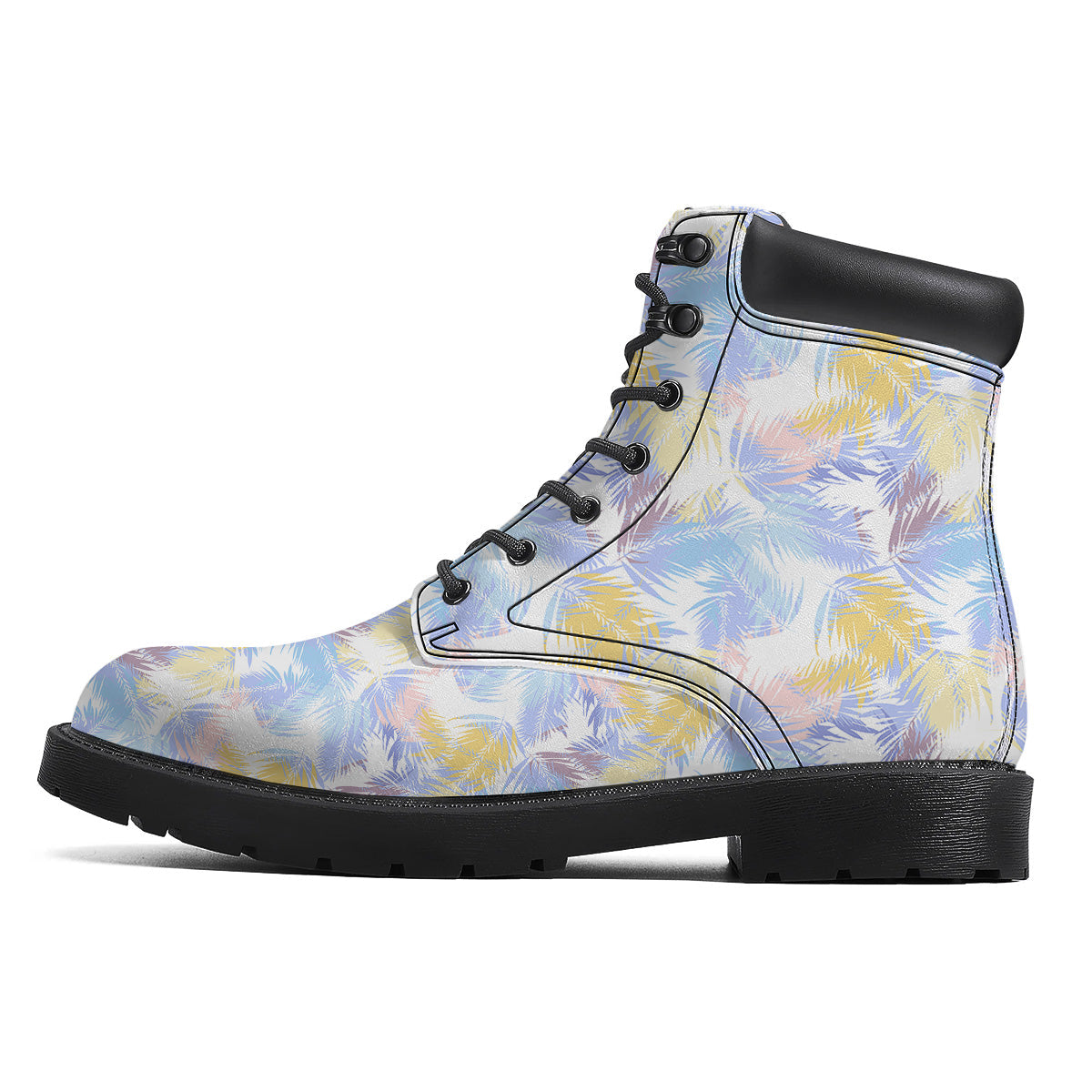 Tropical Palm Leaf Pastel Print Pattern Boots-grizzshop