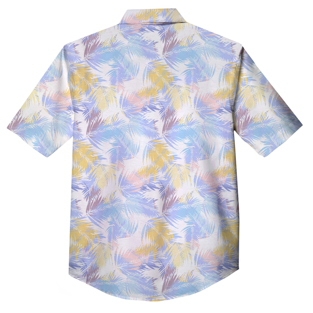 Tropical Palm Leaf Pastel Print Pattern Button Up Shirt-grizzshop