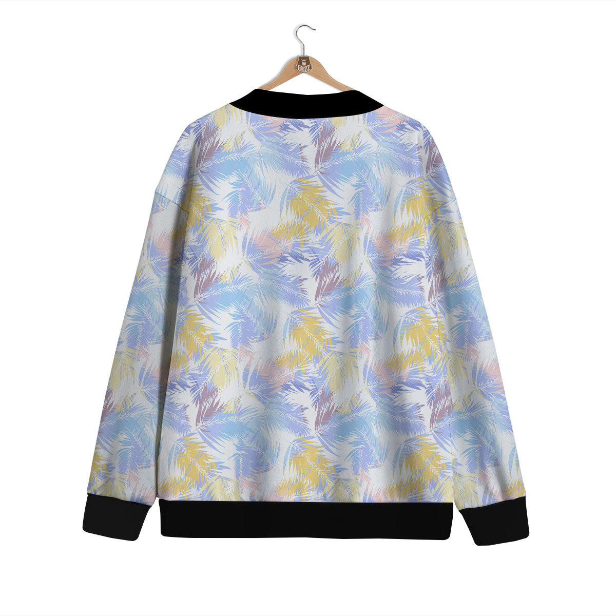 Tropical Palm Leaf Pastel Print Pattern Cardigan-grizzshop