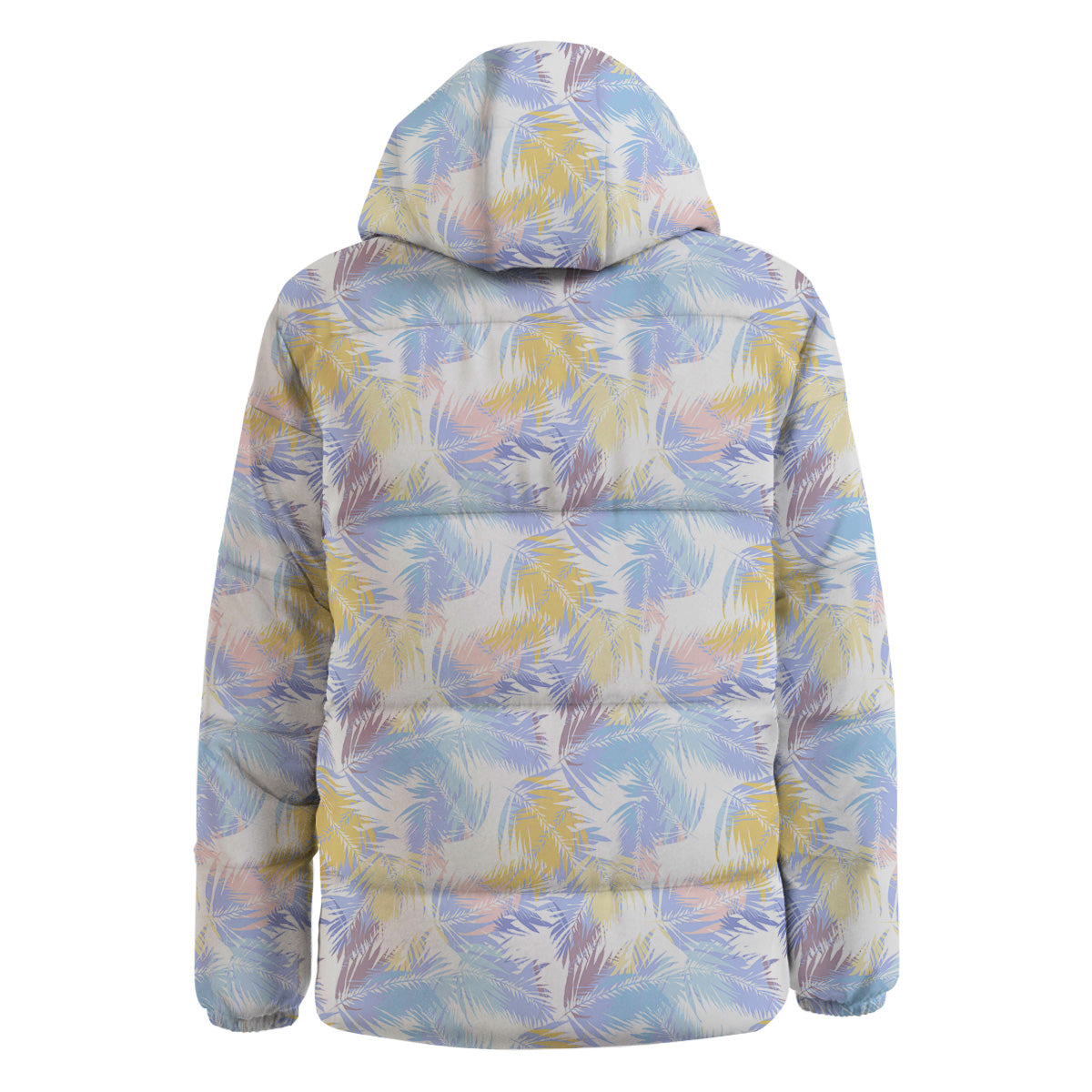 Tropical Palm Leaf Pastel Print Pattern Down Jacket-grizzshop