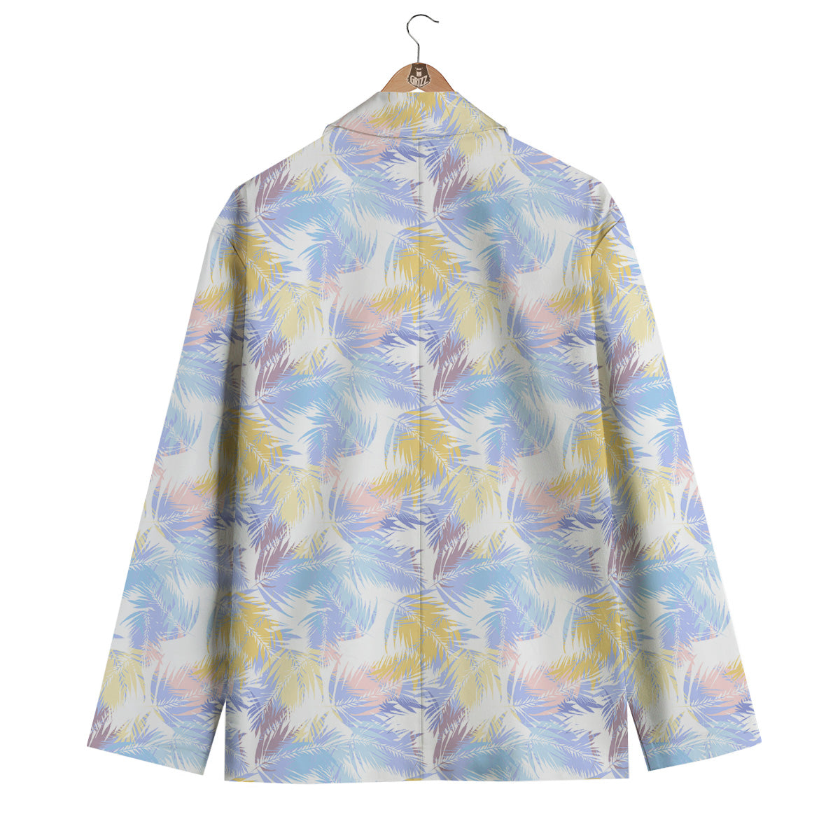 Tropical Palm Leaf Pastel Print Pattern Men's Blazer-grizzshop