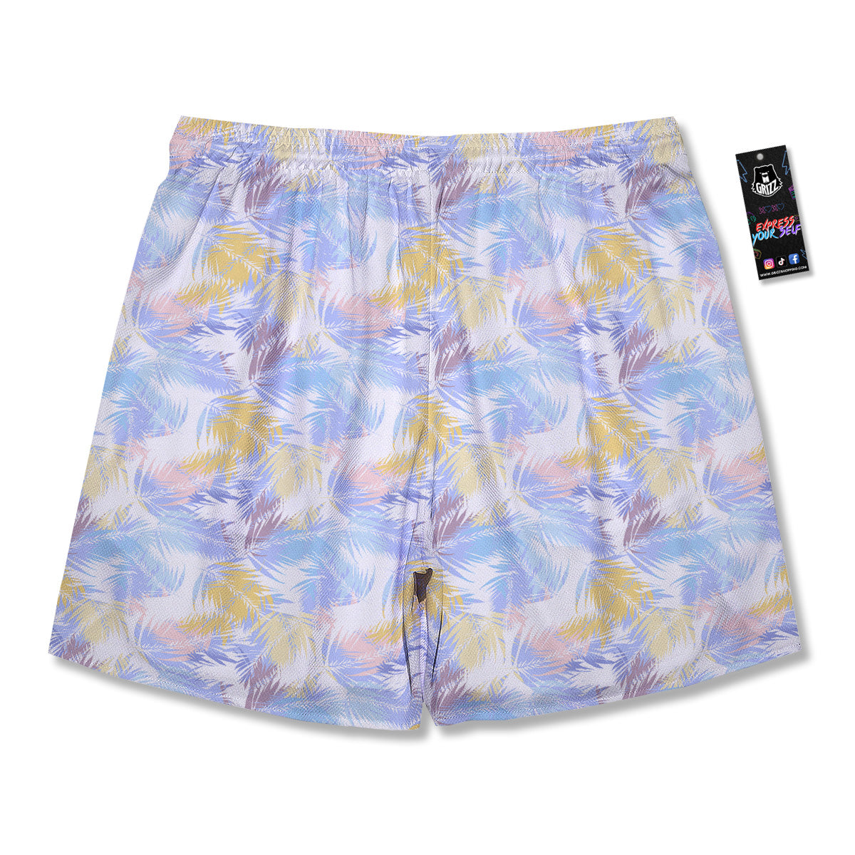 Tropical Palm Leaf Pastel Print Pattern Men's Running Shorts-grizzshop