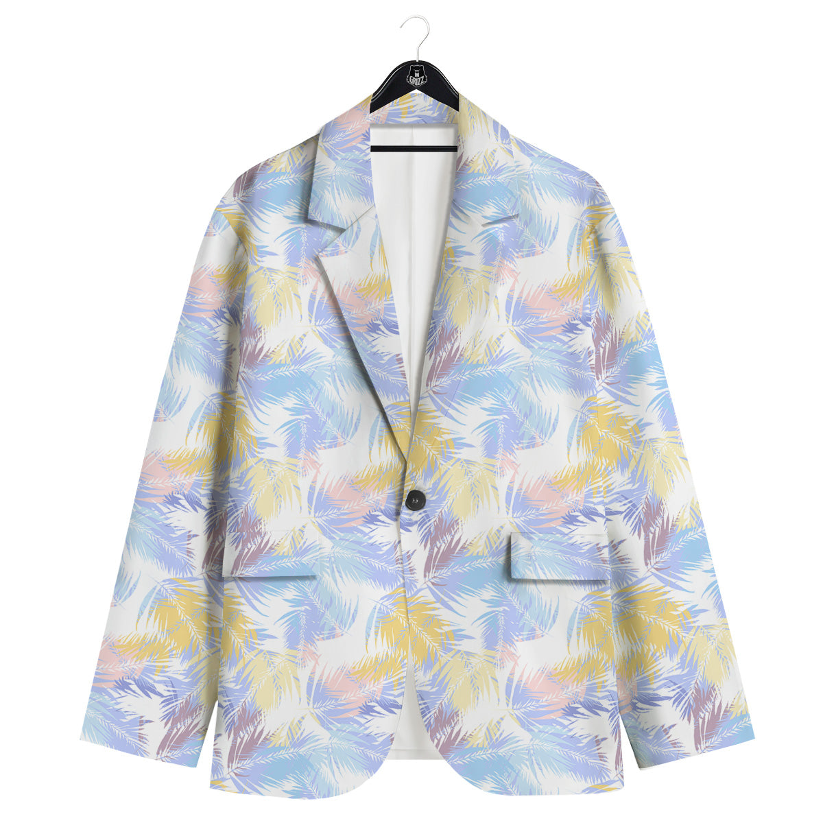 Tropical Palm Leaf Pastel Print Pattern Men's Sport Coat-grizzshop