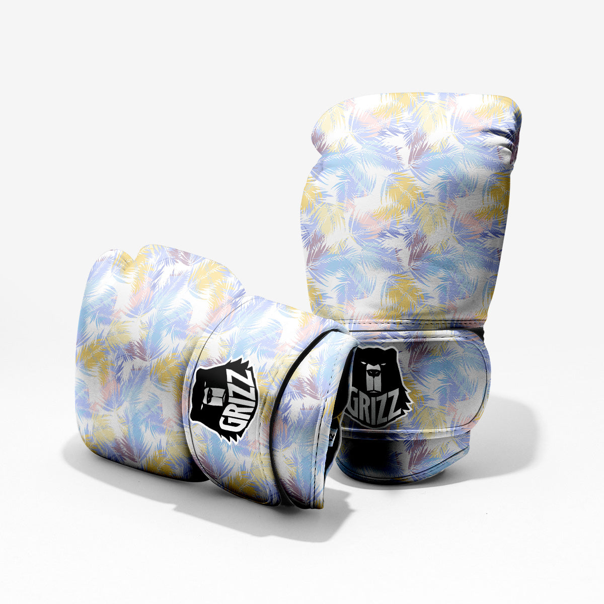 Tropical Palm Leaf Pastel Print Pattern Pro Boxing Glove