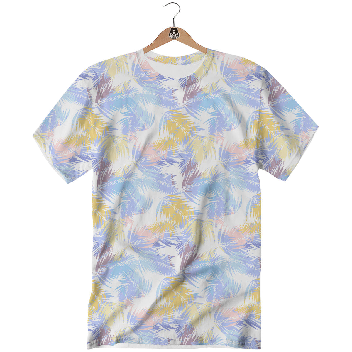 Tropical Palm Leaf Pastel Print Pattern T-Shirt-grizzshop