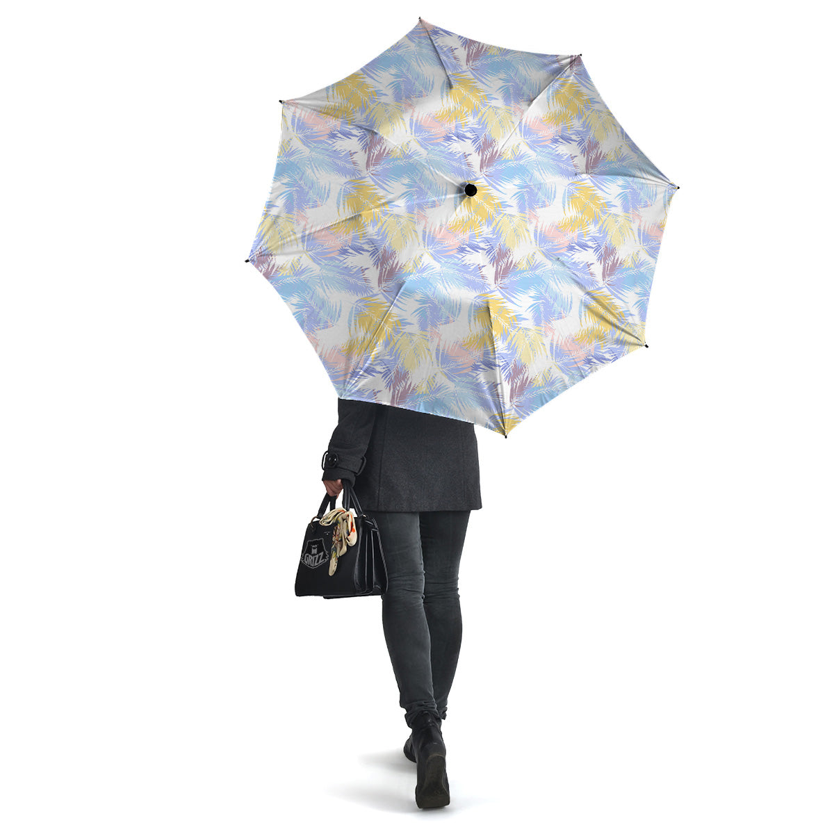 Tropical Palm Leaf Pastel Print Pattern Umbrella-grizzshop
