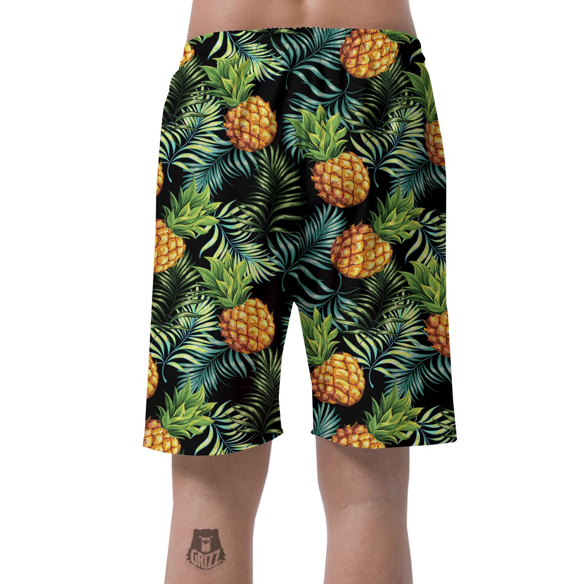 Tropical Palm Leaf Pineapple Print Men's Shorts-grizzshop