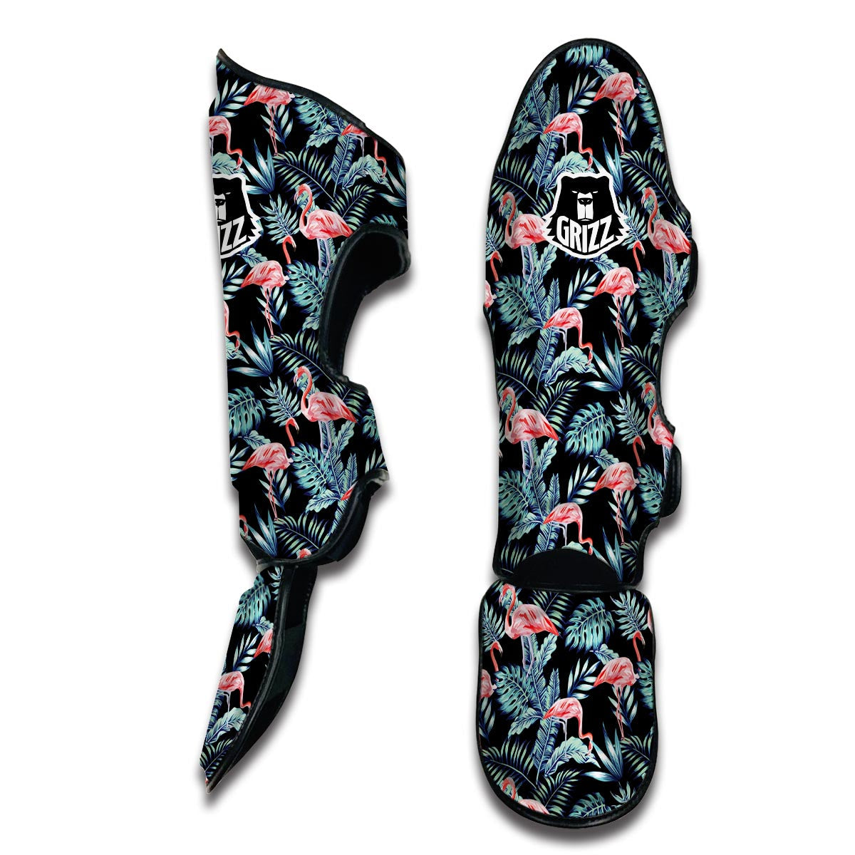 Tropical Palm Leave Muay Thai Shin Guards-grizzshop