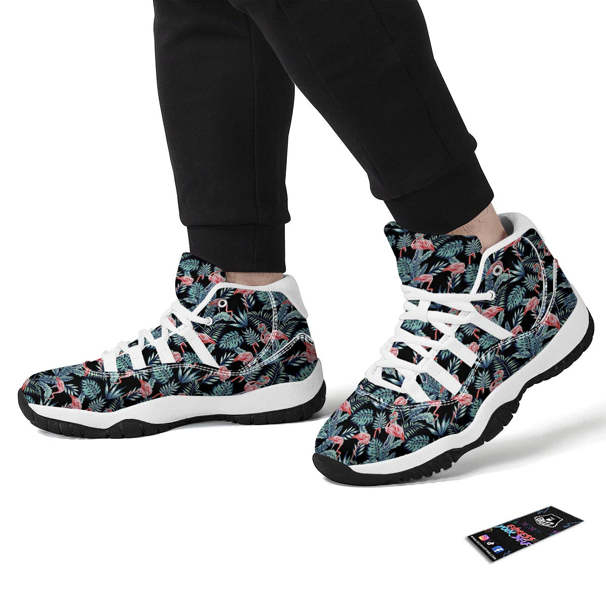 Tropical Palm Leave White Bball Shoes-grizzshop