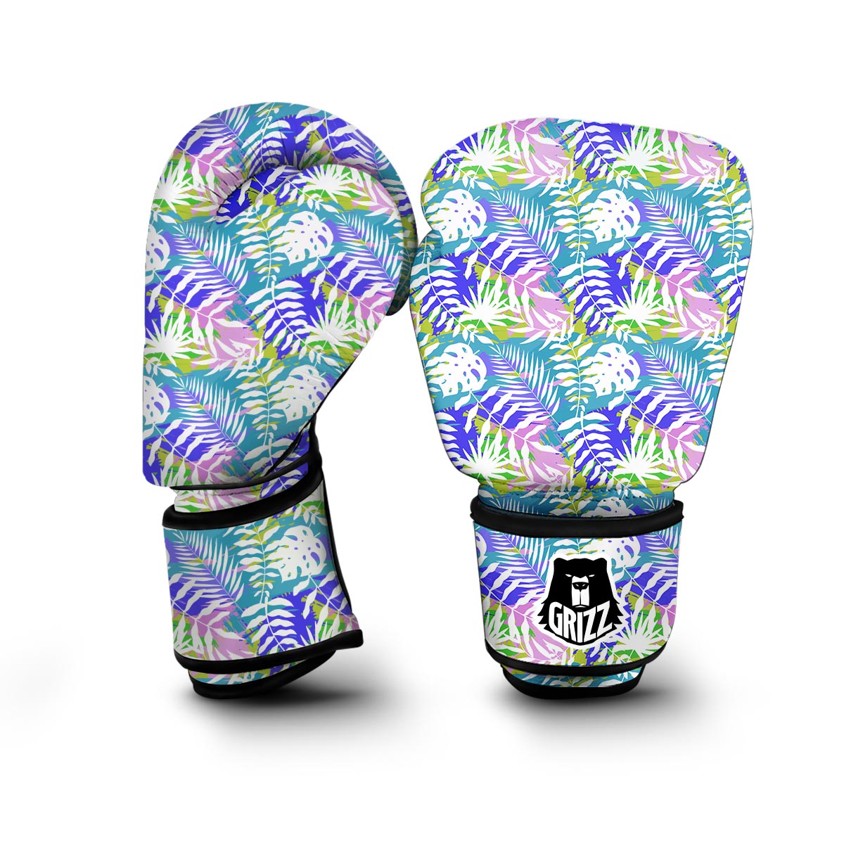 Tropical Palm Leaves Hawaiian Pattern Print Boxing Gloves-grizzshop