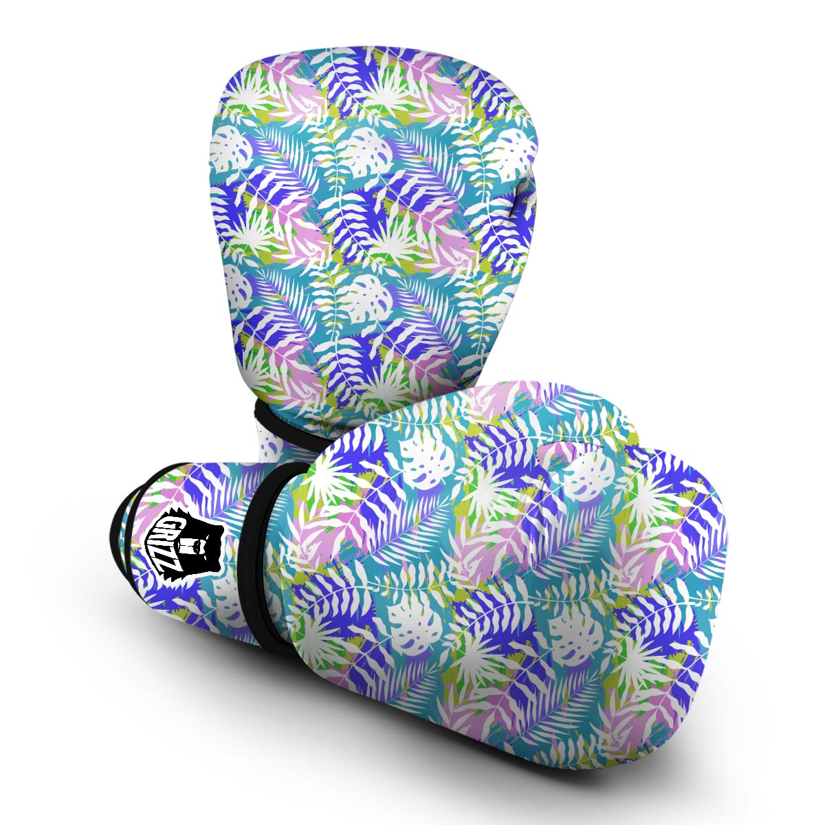 Tropical Palm Leaves Hawaiian Pattern Print Boxing Gloves-grizzshop