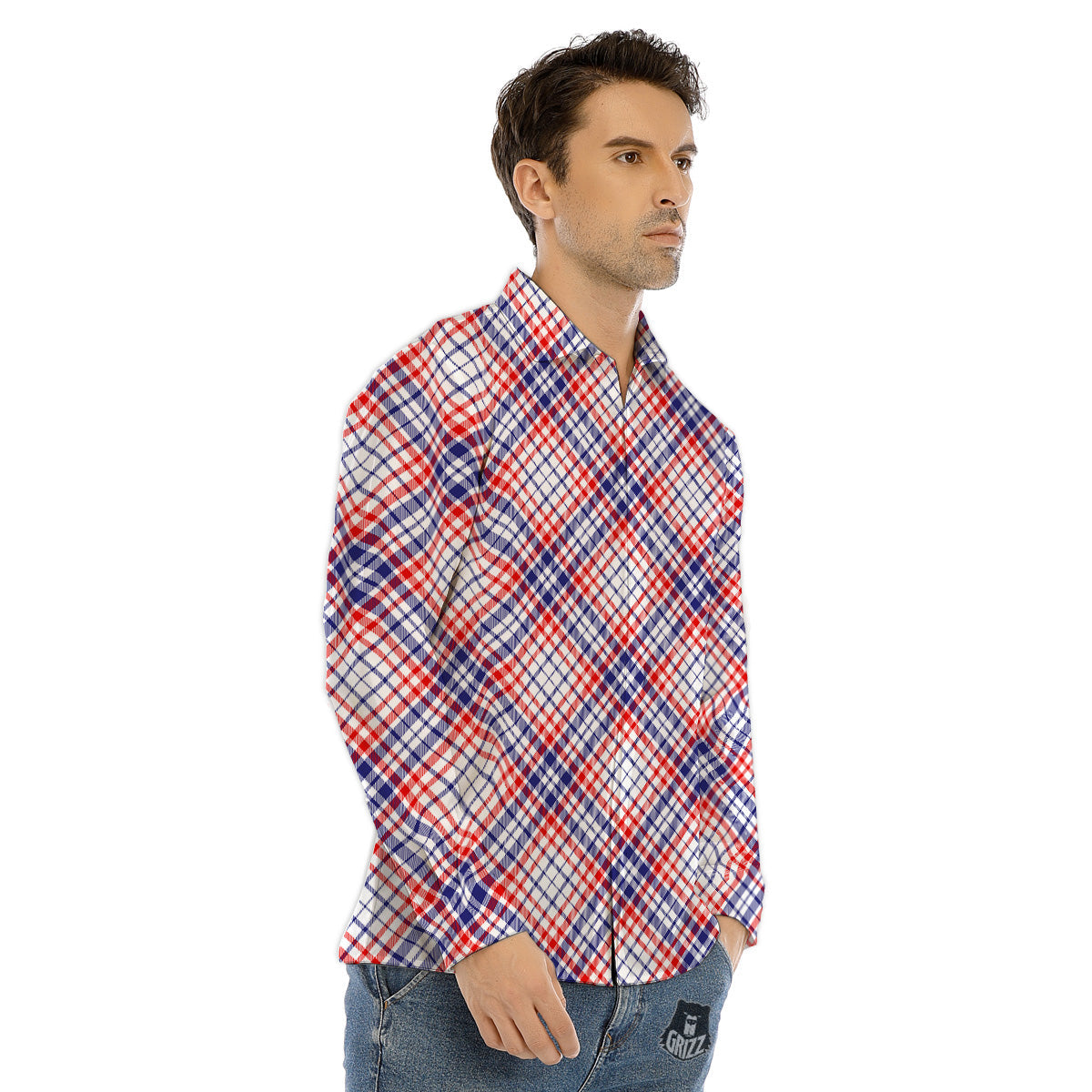 Tropical Palm Leaves Tropical Zigzag Print Pattern Men's Dress Shirts-grizzshop