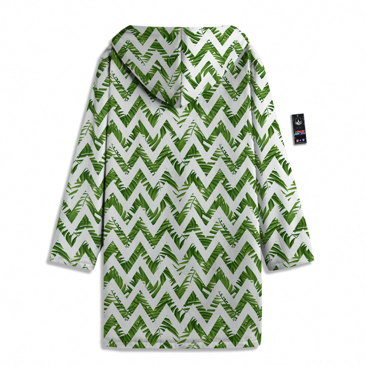 Tropical Palm Leaves Tropical Zigzag Print Pattern Men's Windbreaker Jacket-grizzshop