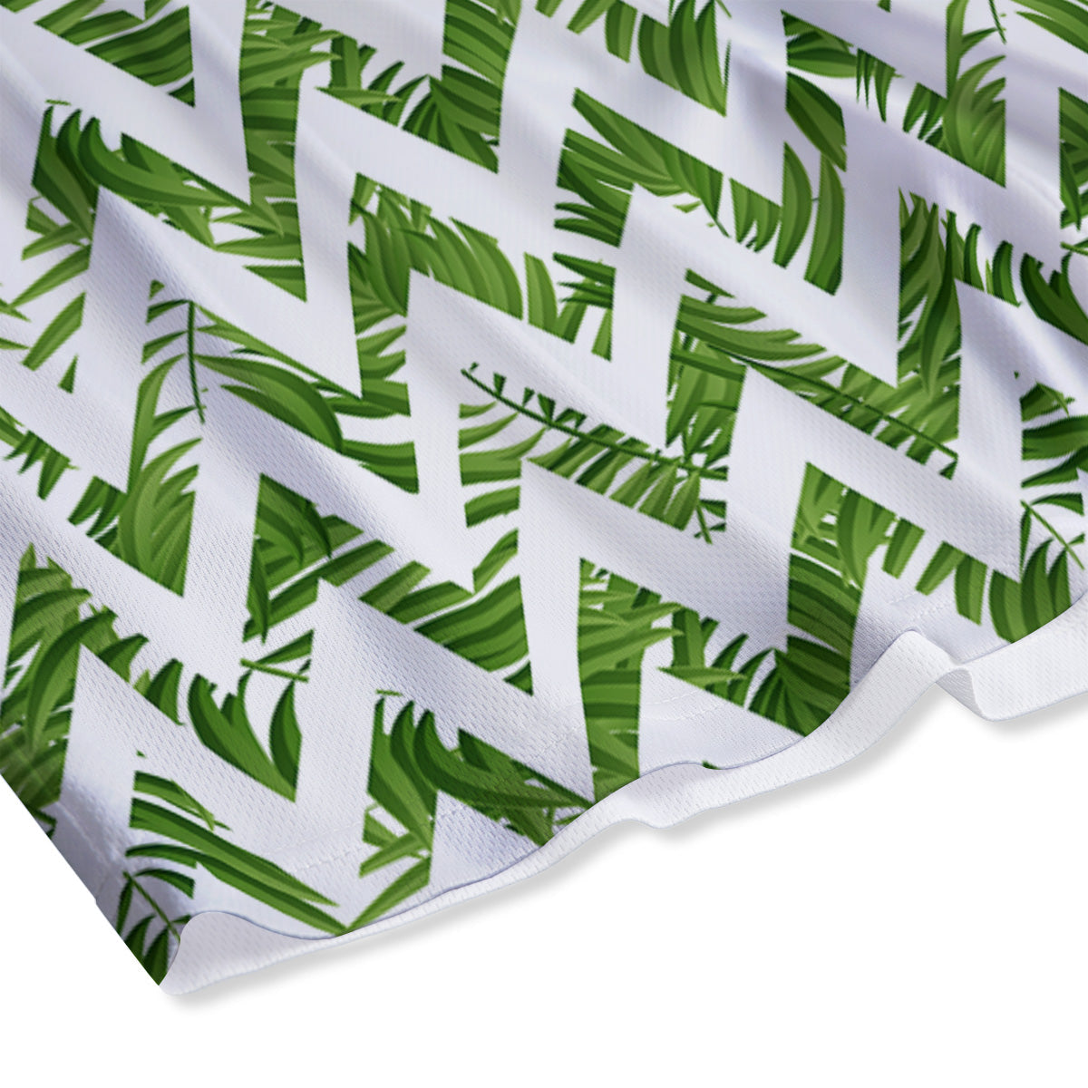 Tropical Palm Leaves Tropical Zigzag Print Pattern Mesh Shorts-grizzshop