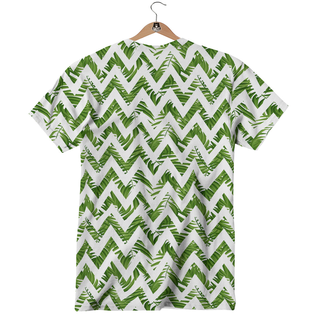 Tropical Palm Leaves Tropical Zigzag Print Pattern T-Shirt-grizzshop