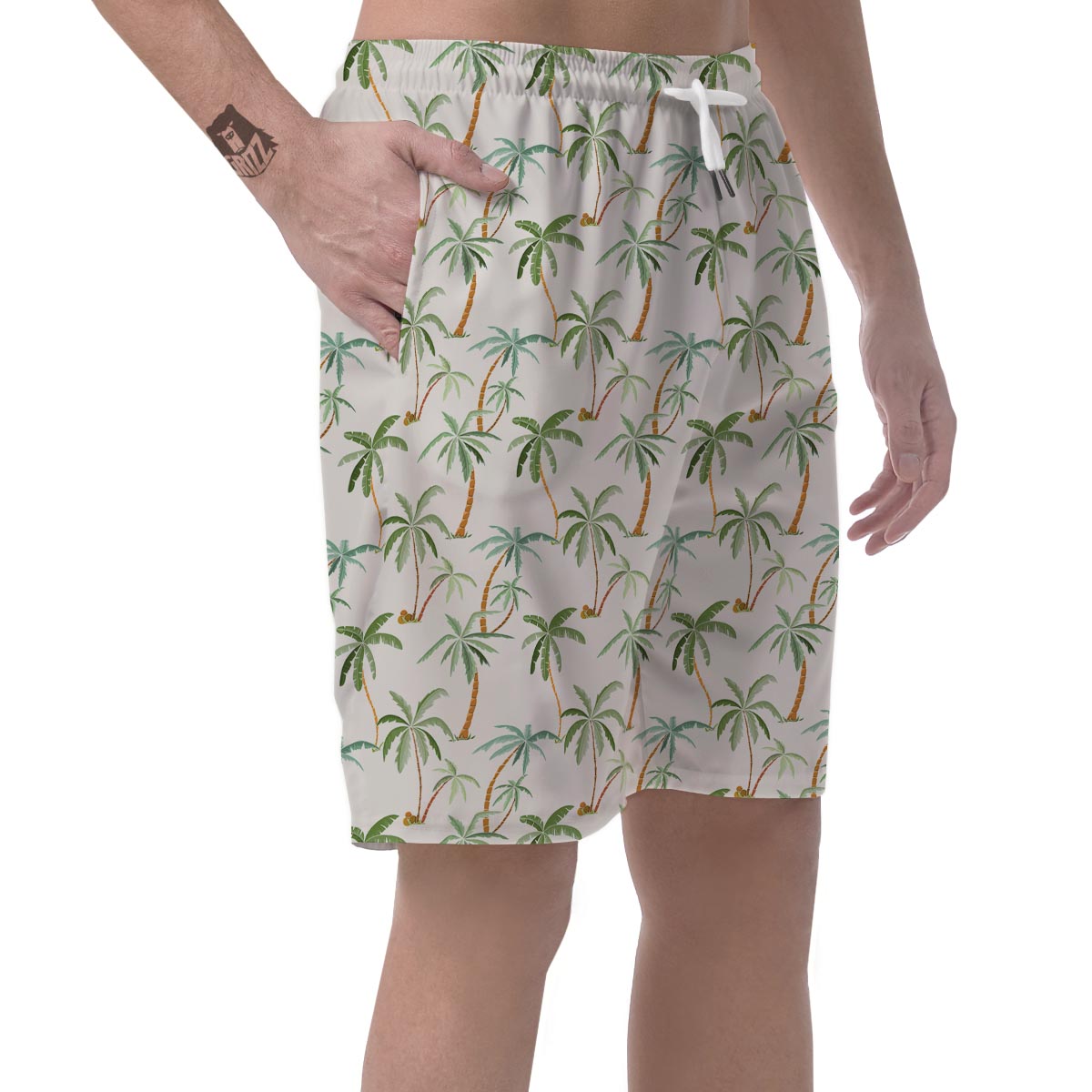 Tropical Palm Tree Hawaiian Print Men's Shorts-grizzshop