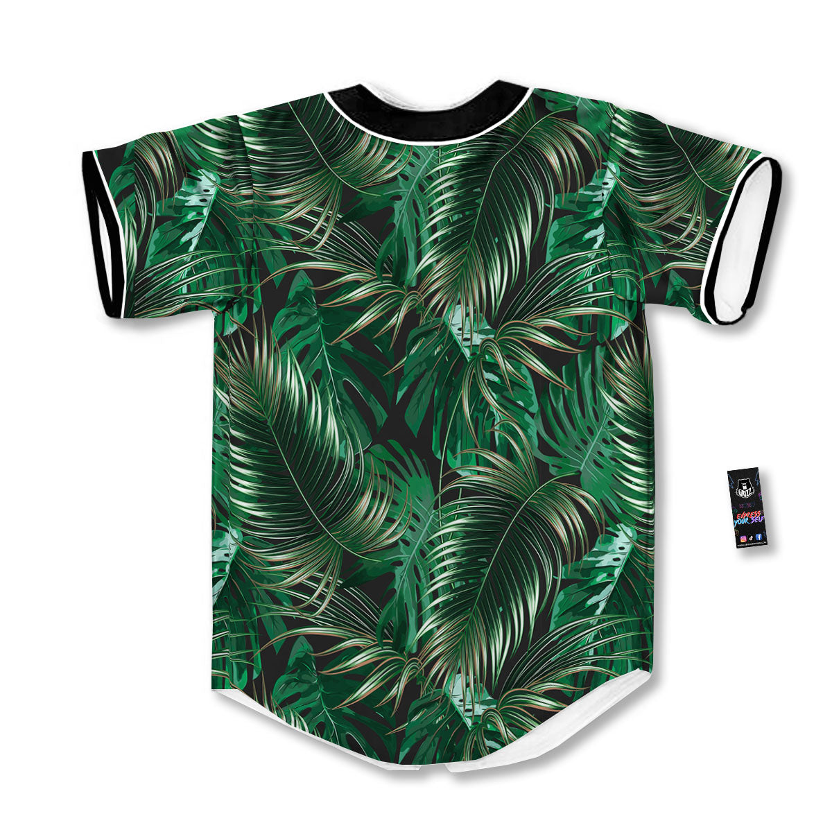 Tropical Palm Tree Print Pattern Baseball Jersey-grizzshop